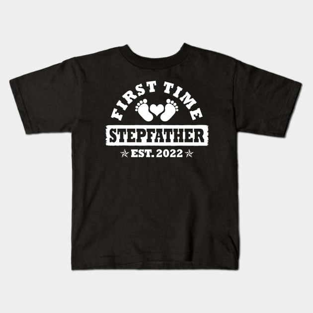 First Time Stepfather Est 2022 Funny New Stepfather Gift Kids T-Shirt by Penda